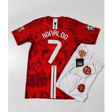 M.unitedd Moskova 2008 Sezonu Cristiano Ronaldo Özel Konsept Çocuk Forması 4'lü Set (Armalı)