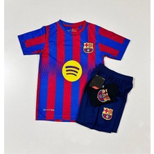 F.c B.a.r.c.e.l.o.n.a 2025/26 Yeni Sezon Lamine Yamal Çocuk Forması 4'lü Set (Çubuklu-10) Armalı