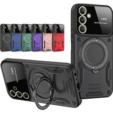 Samsung Galaxy A26 Kılıf Joy Lens Standlı Kapak - Koyu Yeşil - ALVN1946-3116