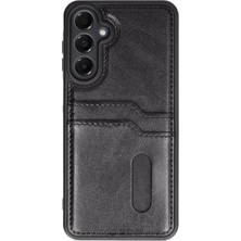 Samsung Galaxy A25 5g Kılıf Sara Kartvizitli Deri Kılıf - Siyah - ALVN4269-6237