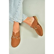 U944150403 Taba Hakiki Deri Önü Kapalı Kadın Terlik