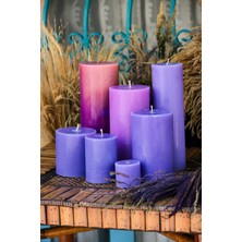 Respira Design Co. 7'li Mor Silindir Mum Seti