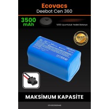 Robo- Mi Ecovacs Deebot Cen 360 3500MAH Robot Süpürge Bataryası - Gerçek Kapasite, Maksimum Güvenlik