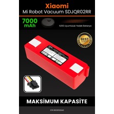 Robo- Mi Xiaomi Mi Robot Vacuum SDJQR02RR 7000MAH Robot Süpürge Bataryası - Yüksek Yoğunluklu Li- Ion Hücre
