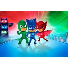 Deniz Parti Pjmask Dikdörtgen Pasta Yenilebilir Resim Baskı 28x19 cm