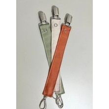Mugasa -Bebek - Emzik Askısı -Emzik Zinciri  - 3lü Set - Hediyelik - Yeşil - Turuncu - Vanilya