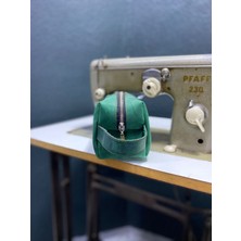 Hakiki Crazy Deri Unisex Seyahat Çantası, Dopp Kitt,traşlık,el Çantası Yeşil Küçük Boy Unisex