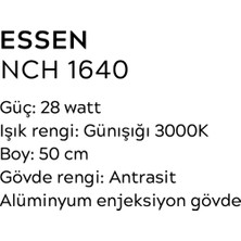 Elektrikpark Essen 50 cm 28W LED Bahçe Bollard – Güçlü Aydınlatmalı Orta Boy Dış Mekan Direği