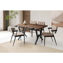 Barok Ceviz Jumbo Sandalye Kütük Masa Takımı