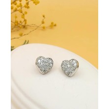 Zirkon Taşlı Kalp Küpe