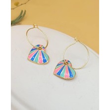 Gökkuşağı Kalp Küpe