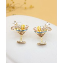 Gold Işıltılı Kokteyl Küpe