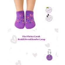 Eko 9’lu Kız Çocuk Renkli Desenli Konfor Çorap