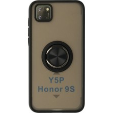 Huawei Y5P Kılıf Montreal Yüzüklü Silikon Kapak - Siyah