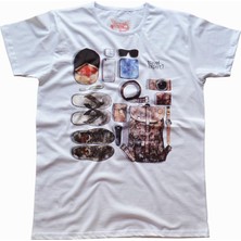 Tatil Kısa Kollu Kadın T-Shirt - Beyaz