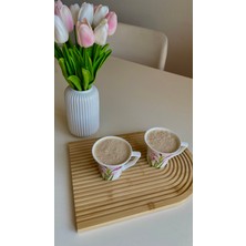 Yarım Gökkuşağı Dekoratif Bambu Sunum Tepsisi - 32 x 23 cm