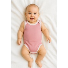 Calista Home Pamuklu 3 Lü Kolsuz Bebek Body / Zıbın Seti Yenidoğan 0-3 Ay 3-6 Ay Pudra - Krem - Beyaz