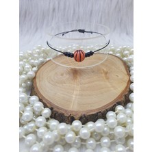 Happy Handmade -  Basketbol Top Ayarlanabilir Çocuk Bileklik/basketbol Topu Boncuk Bileklik/bebek Hediyelik