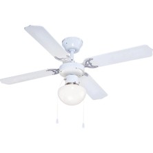 Beyaz 4 Kanat Tavan Vantilatörü 107 cm 1XE27
