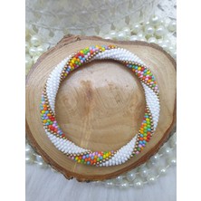 Happy Handmade -  19CM Beyaz Hapishane Işi Bileklik/rengarenk Bileklik/özel Hediyelik/takı/hediyelik