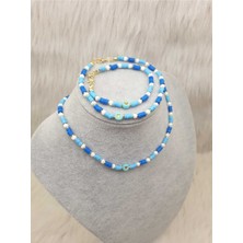 Happy Handmade -  3 Lü Set Bileklik Kolye Halhal 3lü Takı Seti