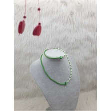 Happy Handmade -  2 Li Set Avakado Figürlü Kolye Halhal 2li Takı Seti