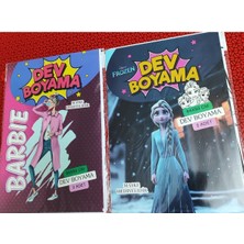 2 Adet Dev Boyama Kitabı (90CMX64CM)- (Barbie/frozen Figürlü)