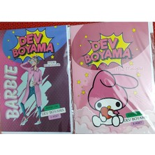 2 Adet Dev Boyama Kitabı (90CMX64CM)- (Barbie/my Melody Figürlü)