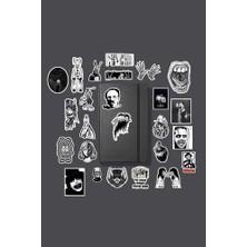 Black And White Horror Paketi /bullet Journal Defter Çıkartma Ajanda Laptop Etiket