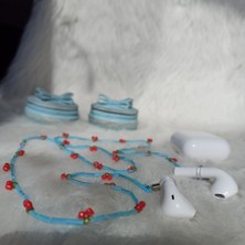 Happy Handmade -  Kirazlı Airpods Zinciri/kirazlı Kulaklık Askısı/kulaklık Zinciri