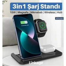 Type-C, 15W 3-In-1 Wireless Magnetıc Magsafe L-Ws2 Uyumlu