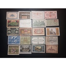 Escoines Koleksiyon 399636802601856CC3 Almanya 20'li Notgeld Lot Ehalet Acil Durum Paraları