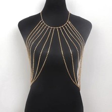 Şıklığın Ifadesi: Taşlı Zincir Vücut Aksesuarı