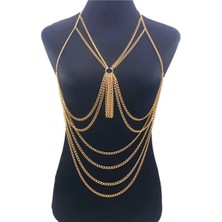 Şıklığın Ifadesi: Altın Detaylı Kadın Vücut Zinciri