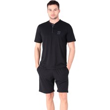 D'S Damat  Regular Fit Cotton Şort Takım K.lacivert