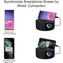 Mini Taşınabilir Projeksiyon Cihazı - Hdmı/usb Bağlantılı 100" Hd Telefon Projeksiyonu, 15 Ansı Lümen Ev Sinema (Yurt Dışından)