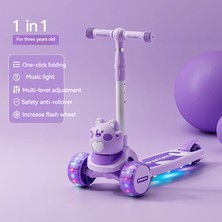 3'ü 1 Arada Scooter - Işıklı Tekerlek, Katlanabilir, 3+ Yaş (50KG Taşıma) (Yurt Dışından)