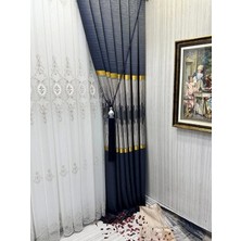 Nivemeshome Amasra FT614164 V-2501 Lacivert 1/3 Sık Pileli Fon Perde Apm