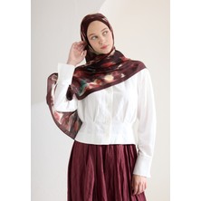 Sweet Peony Floş Viskon Şal Koyu Bordo