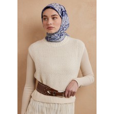 Lena Desen Pamuk Ipek Eşarp Lacivert