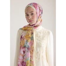 Rose Garden Floş Viskon Şal Pastel Sarı