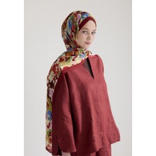 Vınnıe Floş Viskon Şal Bordo