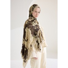 Tıny Plumerıa Floş Viskon Şal Bej