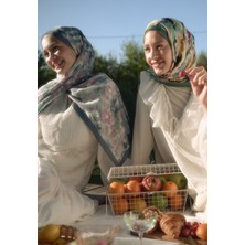 Vınnıe Floş Viskon Şal Mavi