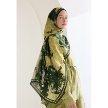 Tıny Plumerıa Floş Viskon Şal Haki