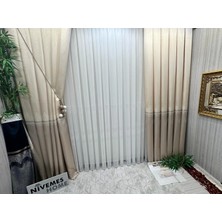 Nivemeshome Titus FJ632145 V-123  Krem 1/3 Sık Pileli  Fon Perde Apm