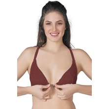 Bordo Mı Emay 187 B Önden Açılır Balenli Sporcu Sütyen