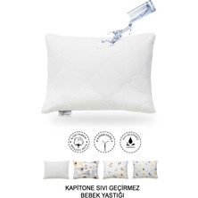 Kapitone Sıvı Geçirmez Bebek Yastığı | %100 Pamuk | Fermuarlı Tasarım |35X45 cm