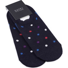 Mor Puantiyeli Pamuklu Ikili Babet Çorap