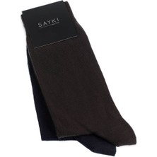 Lacivert Ikili Bambu Soket Çorap